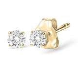14K White Gold 1/2 Cttw Round Lab Grown Diamond Solitaire Stud Earrings