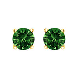 14K White Gold 1.0 Cttw Lab Grown Green Diamond Classic Solitaire Stud Earrings