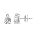 14K White Gold 1/2 Cttw Pear Shape Solitaire Lab Grown Diamond Stud Earrings (F-G Color, VS2-SI1 Clarity)