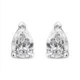 14K White Gold 1/2 Cttw Pear Shape Solitaire Lab Grown Diamond Stud Earrings (F-G Color, VS2-SI1 Clarity)