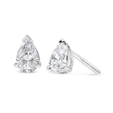 14K White Gold 1/2 Cttw Pear Shape Solitaire Lab Grown Diamond Stud Earrings (F-G Color, VS2-SI1 Clarity)