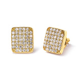 14K Yellow Gold 1/2 Cttw Diamond Square Shaped Composite Cluster Stud  Earrings (I-J Color, I1-I2 Clarity)