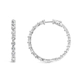 14K White Gold 5.00 Cttw Lab Grown Diamond Inside-Out Hoop Earring