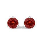 14K White Gold 3/4 Cttw Red Lab-Grown Diamond Classic 3-Prong Martini Set Solitaire Stud Earrings