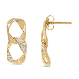 14K Yellow Gold Plated .925 Sterling Silver Open Link 1/5 Cttw Diamond Drop Earrings (H-I Color, I1-I2 Clarity)