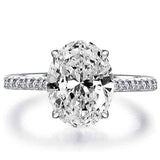 7.00 CTTW Oval Cut Engagement Ring in White Gold
