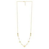 14k Yellow Gold Puff Heart Adjustable Necklace