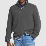 Foreign Trade Men's Business Casual Loose Zip Stand Collar Sweater