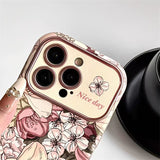 Retro Oil Painting Flower Designed Leather Phone Case