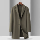 Men's Mid-Length Double-Faced Wool Coat