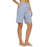 Loose-fit Striped High-waisted Shorts