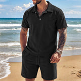 New Mens Summer Linen Two-piece Set