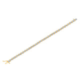 Two-Tone 10K Yellow Gold over .925 Sterling Silver 1.0 Cttw Diamond S-Curve Link Miracle-Set Tennis Bracelet (I-J Color, I3 Clarity) - 7"