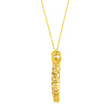 14K Yellow Gold Plated .925 Sterling Silver 3.00 Cttw Round Cut Diamond Cluster Heart 18" Pendant Necklace (K-L Color, I1-I2 Clarity)