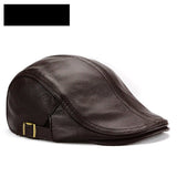 Mens Thin Korean-Style Leather Hat For Autumn And Winter Perfect For Middle-Aged And Older Gentlemen