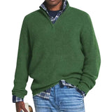 Foreign Trade Men's Business Casual Loose Zip Stand Collar Sweater