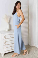 Basic Bae Spaghetti Strap Jumpsuit - Full Size V-Neck Design