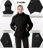 GGleaf Women's Winter Coats Quilted Puffer Jacket Warm Snow Coat with Removable Hood