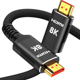 Snowkids 8K HDMI 2.1 Cable 1.5 ft, Non-Slip Nylon Braided, 48Gbps Ultra High-Speed HDMI Cables Cord, 10K 8K@60Hz, 4K@120Hz Compatible for TV/PS-5/X-box/Projector/Sound System & More