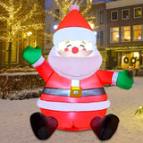 GOOSH 5 FT Christmas Inflatables Santa Claus Outdoor Decorations Blow Up Yard Sitting Santa Claus with Built-in LEDs for Holiday Xmas Garden Lawn Decor