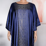 HD African Dresses for Women Fashion Beading Rhinestone Kaftan Maxi Dress