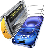 UNBREAKcable 3-Pack Screen Protector for iPhone 16 Pro Max Tempered Glass - [One-Pull Perfection] [Auto Dust-Elimination] [9H+ Hardness] [99.99% HD Clear] Full Coverage for iPhone 6.9 inch