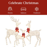 Best Choice Products 3-Piece Large Lighted Christmas Deer Family Set 5Ft Outdoor Yard Decoration with 360 LED Lights, Stakes, Zip Ties - White
