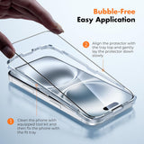 UNBREAKcable Screen Protector for iPhone 16 Plus/15 Plus [3-Pack] Full Coverage Double Shatterproof Tempered Glass [Installation Frame] [9H Hardness] [99.99% HD Clear] [Bubble Free] for iPhone 6.7"