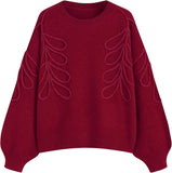 CIDER Women's Oversized Sweaters Long Sleeve Round Neck Tops Knit Pullover Sweater