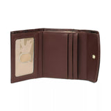 Julia Buxton Women's Heiress Pik-Me-Up Mini-Trifold Leather, Mahogany
