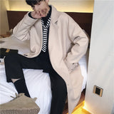 Mens Stylish Warm Casual Mid-length Wool Coat