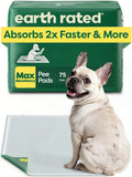 Earth Rated Max Absorbency Puppy Pee Pads for Dogs Absorbs 2X Faster & 2X More, Leak-Proof, Odor Control Potty Training, Unscented, Large, 22” x 23”, 40 Count