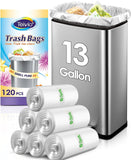 10 Gallon 200 Counts Extra Strong Trash Bags Tall Kitchen Garbage Bags by Teivio, 9 Gallon 10 Gallon,Bathroom Trash Can Bin Liners, Intended for Home,Plastic Bags for office kitchen Garden,Black