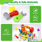 Toys for 1 Year Old Boy, Musical Toddler Tool Bench, Montessori Educational Toys with Sound Lights Effect, Shape Sorter, One Year Old Boy Birthday Gift, Engineer Pretend Play Workbench