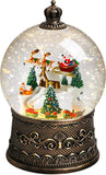 Train Snow Globe Christmas Snow Globe Lantern with Auto 6H Timer and Manual Glitter, Lighted Christmas Decorations Indoor with Santa Claus Reindeer Tree for Home Tabletop, Battery Operated