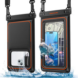 UNBREAKcable Floating Waterproof Phone Pouch 2 Pack, IPX8 Waterproof Phone Case Dry Bag Kayak/Beach/Cruise Travel Essentials, Water Proof Pouch for iPhone 17 16 15 Pro Max, Samsung S25 Ultra S24-7"