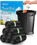 10 Gallon 200 Counts Extra Strong Trash Bags Tall Kitchen Garbage Bags by Teivio, 9 Gallon 10 Gallon,Bathroom Trash Can Bin Liners, Intended for Home,Plastic Bags for office kitchen Garden,Black