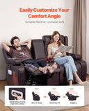 VEVOR Loveseat Recliner Sofa with Massage & Heat, Power Reclining Couch with Console, PU Leather Electric RV Sofa with USB & Outlet/Storage/Cup Holders/Pockets, Home Theater Seating for Living Room