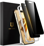 UNBREAKcable Privacy Screen Protector for iPhone 16 Pro Max, Full Coverage Shatterproof Tempered Glass [True 28°Anti Spy] [9H Hardness] [Installation Frame] Private Protector for iPhone 6.9"-2 Pack
