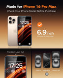 UNBREAKcable Anti-Glare Screen Protector for iPhone 16 Pro Max [2-Pack], 9H Hardness Tempered Glass, Anti-fingerprint, Enhanced Clarity, Anti-Blue Light, Easy to Install, Polishing Cloth Included