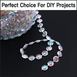 Jishi 99ft Crystal Bead Garland for Christmas Tree Decorations, Iridescent Acrylic Beaded Garland Strand Roll, Hanging Christmas Decorations Indoor Home Decor, String Diamond Beads for Crafts Curtains