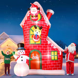 7 FT Christmas Inflatables Giant Snowman Outdoor Decorations, Blow up Snow Man Yard Decor Built-in Bright LED Light Wear Magic Hat, Weatherproof Holiday for Garden Patio Lawn Party Xmas Gifts