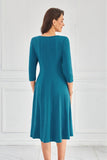 GRACE KARIN Fall Dresses for Women 2025 Casual 3/4 Sleeve Dress A Line Fit and Flare Midi Dress with Pockets