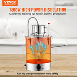 VEVOR Electric Alcohol Still 8Gal/30L, Alcohol Distiller, Distillery Kit for Alcohol include Pump & One-way Exhaust Valve & Thermometer