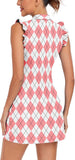 WOWENY Tennis Dress Polo Buttons Golf Dresses with Built in Shorts and Pockets Ruffle Sleeveless Athletic Workout Dress
