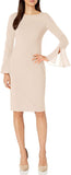 Calvin Klein Womens Long Sleeve Workwear Scuba Crepe Sheath Dress
