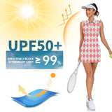 WOWENY Tennis Dress Polo Buttons Golf Dresses with Built in Shorts and Pockets Ruffle Sleeveless Athletic Workout Dress