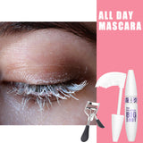 Black Telescopic Mascara Set,3PCS Black Mascara Volume and Length for Eye Makeup,Waterproofing No Clumping Tubing Mascara,No Smudging Curly Black Mascara with Eyelash Curler