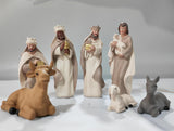 Nativity Sets for Christmas 10 Pieces - Hand Painted Nativity Scene Indoor, 4.8" Classic Figurines Holy Family Jesus Manger Crib Ornament, Xmas Decorations