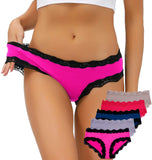 ADOVAKKER Women's Underwear Low Rise Lady Micro Smooth Breathable Briefs Hipster Panties Multipack Printing J-S1